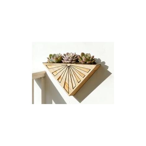 Nouveau pot de fleurs mural géométrique en bois, pour plantations d'intérieur et d'extérieur, artisanat en bois irrégulier - Style B -