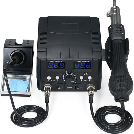 Station de Soudage Numérique 2 en 1 pour la Réparation Composants Cms, Support Fer à Souder Air Chaud, Kit D'outils Dessoudage et 220 V (1/5)