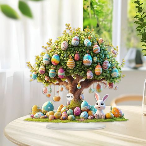 Arbre À Œufs De Pâques - Décoration De Table Et Étagère En Acrylique - Pour Intérieur Et Extérieur - 1 Pièce (1/5)