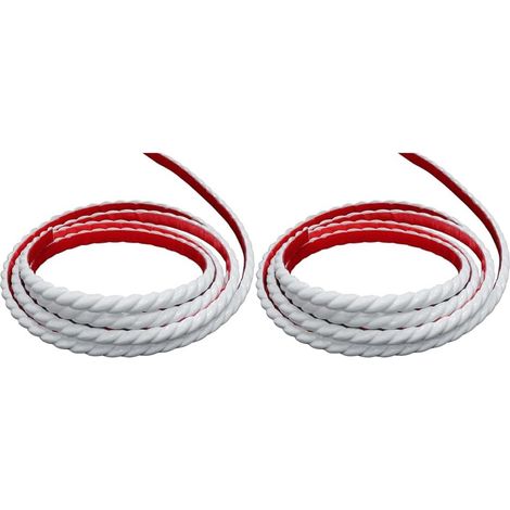 Bande Décorative Adhésive PVC, Bordure de Papier Peint Carrelage, Décoration pour Cadre de Miroir,Armoire,Meuble,Mur,Plafond Moulure de Finition Décorative Murale,2 rouleaux x5M(10mm,Blanc) (1/5)