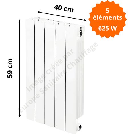 Radiateur aluminium vertical H.59 x 40 cm VIP 500 Deville 625 W
