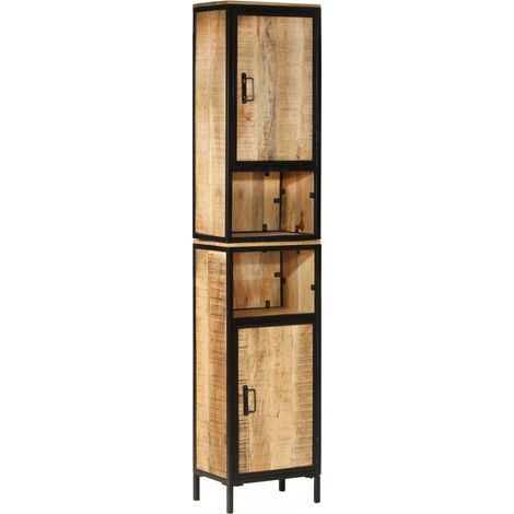 Mobile da Bagno 40x27x180 cm in Ferro e Legno Massello di Mango vidaXL (1/5)