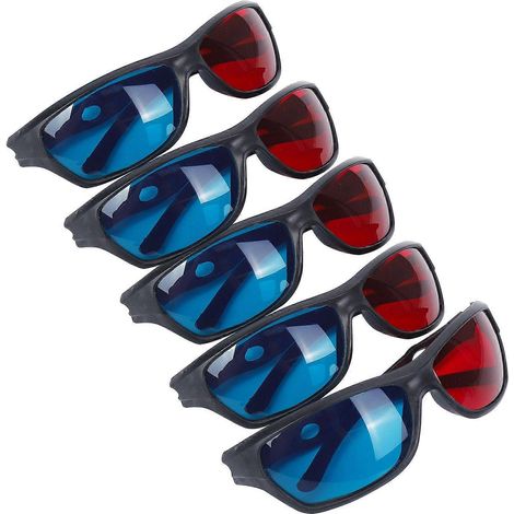 Lunettes 3D anaglyphes rouges et bleues (5x) pour films, séries TV et jeux vidéo (1/4)