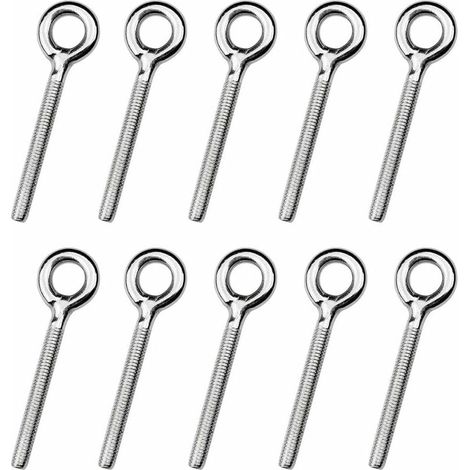 25 Stück M4-Ösenschrauben, geschweißte Ringschrauben, Schraubringe, Ösenhakenbolzen für Schaukel-Outdoor-Maschine (1/5)