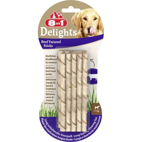 8in1 Delights Twisted Kausticks Beef 10 Stück Soft Snack