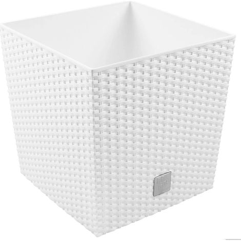 DRTS170L-S449 VASO DA FIORI IN RATTAN BIANCO PER FIORI DA GIARDINO RATO LOW