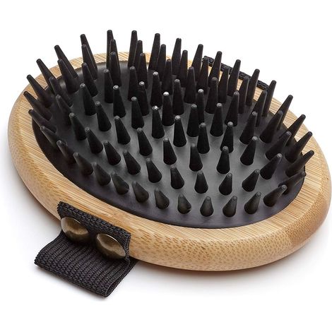 Mikki Spazzola Da Palmo Massaggiante Per La Muta, Per Pelo Corto E Medio, Per Cani E Gatti, Realizzato Con Bambù Sostenibile, Spazzola Per Toelettatura Delicata - 80 g (1/4)