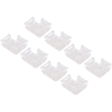 Connecteur pour ruban LED COB 10 mm, 2 broches, sans soudure, en forme de L, lot de 8.