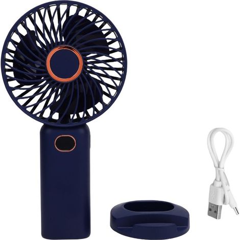 Ventilateur portable rechargeable à 5 vitesses avec affichage numérique et base, idéal pour la maison et l'extérieur. (1/5)