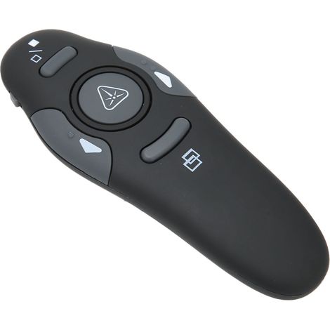 Télécommande de présentation ergonomique sans fil 2,4 GHz avec récepteur sans fil pour présentations, réunions et cours.