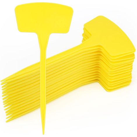 ZHIJIA PREMIUM Lot de 30 étiquettes pour plantes avec tuteurs, pour jardin, arbres et serre, jaunes (1/5)