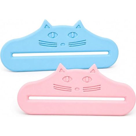 Presse Nourriture Pour Animaux De Compagnie, Distributeur De Friandises En Plastique Bleu Et Rose pour Chat Snack Liquide Alimentation Voyage