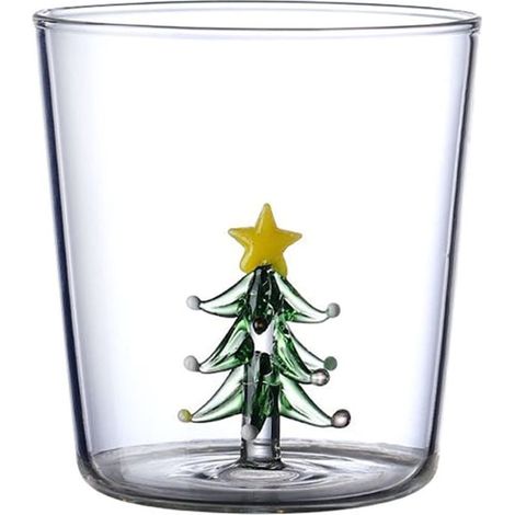 Verre À Boisson 3D Avec Figurine Arbre De Noël - Verre Sans Pied Pour Vin Eau Lait - 300 Ml Et 360 Ml (1/5)