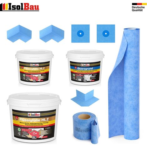 Dichtset Flüssigfolie HLZ 16 kg Quarzgrund Dichtband Dichtbahn Dusche Bad Balkon (1/5)
