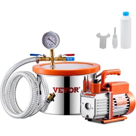 Pompe à Vide 99 L/min Chambre à Vide Inox 5 - 7 L 1 - 5 gal (1/5)