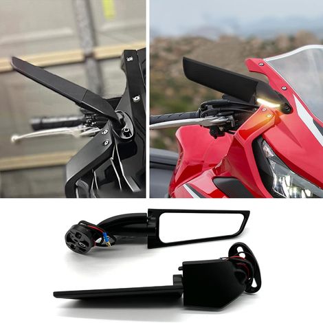 Rétroviseur latéral rotatif pour moto avec clignotant intégré pour Honda, Suzuki, BMW, Yamaha, Kawasaki, Triumphal, Aprilia CBR1000RR CBR600RR Hayabusa R1 R6 ZX-6R GSXR600 GSXR750 Rétroviseur arrière
