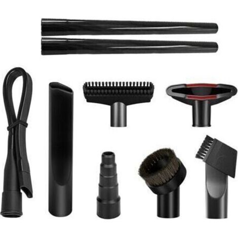 9 pièces accessoires d'aspirateur buse, brosse pour meubles accessoires d'aspirateur avec lame de nettoyage pour aspirateurs d'un diamètre intérieur de 32 mm, noir