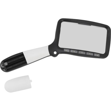 Loupe pliante de poche avec éclairage 5 LED, loupe de lecture rectangulaire 3X grand format avec LED à intensité variable pour seniors (1/5)