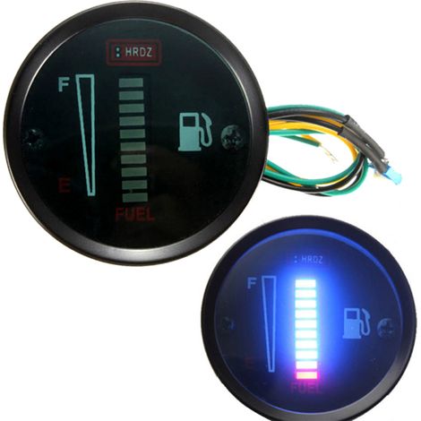 Indicatore livello carburante a LED per auto e moto, compatibile con barche, camion e camper. 52 mm, 12 V CC. (1/5)