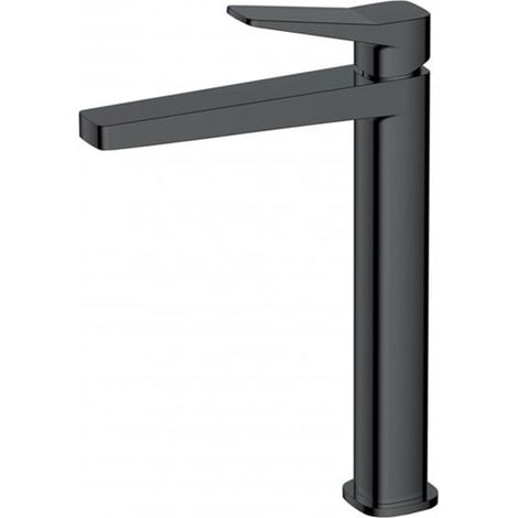 RAK Petit Square Matt Black Tall Basin Mixer Tap - RAKPES3003B (1/2)