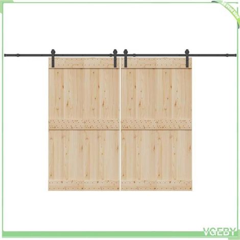 Kit de quincaillerie de porte coulissante - 3295777 - 366 cm - 100 kg - Noir (1/5)