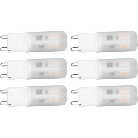 6 ampoules LED G9 céramique 200LM culot G9 pour remplacement de lampe murale et lustre 2W équivalent 20W halogène 220V lumière chaude (1/5)
