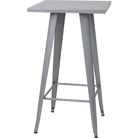Table haute mange debout style industriel en métal gris TAB04007