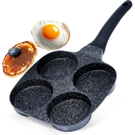 Sartén de granito para huevos con 4 agujeros, LÍNEA NEGRA, 19x19 cm (1/5)