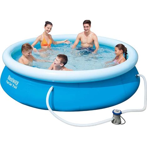 BESTWAY Piscina fuori terra tonda autoportante fast set 305x76cm con pompa filtro a cartuccia