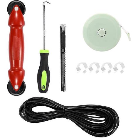 Kit de remplacement et de réparation de moustiquaire, kit de porte moustiquaire réglable de 59 pouces x 157 pouces, toile en fibre de verre et outils. (1/5)
