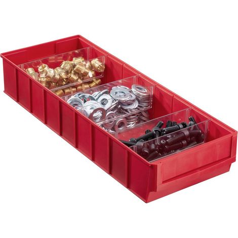Allit 456571 Cassetta impilabile da magazzino (L x L x A) 500 x 185 x 81 mm Rosso 1 pz.