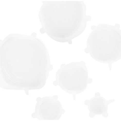 Lot de 2 couvercles extensibles en silicone blanc pour emballage alimentaire, couvercles réutilisables pour bols et casseroles, outil de cuisine (1/5)