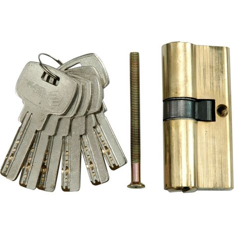 Sicherheits Schließzylinder Tür Schloß Türschloß 67 mm 6 x Schlüssel 31/36  Messing (1/5)