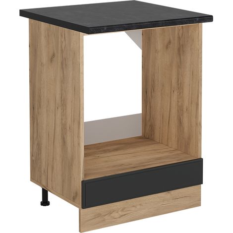 Herdumbauschrank R-Line, Anthrazit Landhaus, 60 cm , AP Anthrazit, Vicco