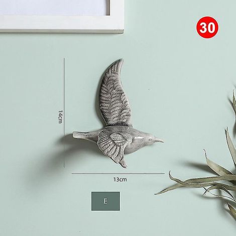 3D-Wanddekorationen aus Keramik in Vogelform – 30 Stück