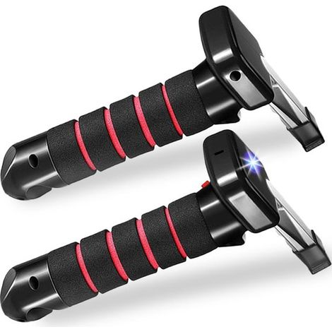Manillas multifuncionales para puertas de coche - 2 piezas - Negro/Rojo (1/5)