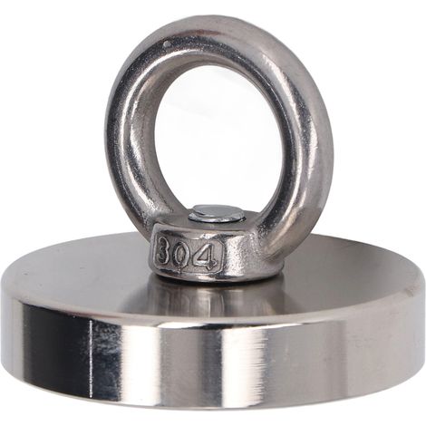 Aimant puissant de récupération, force de traction de 100 kg, procédé d'estampage, aimant puissant brillant pour la préhension d'objets ferreux (1/5)