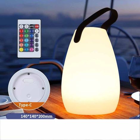 Grande lampe d'extérieur sans fil avec télécommande - Portable - LED multicolore - Rechargeable - Étanche - Sans fil - Intensité variable