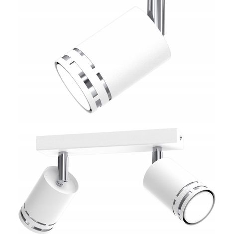 PLAFONNIER BLANC CHROME SPOT MOBILE LED GU10 LAMPE LED POLONAISE (1/5)