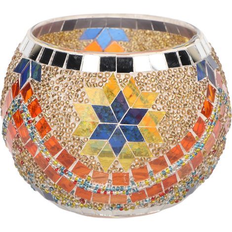 Bougeoir en verre mosaque fait à la main, multi-usage, porte-stylo délicat, Style européen (1/5)