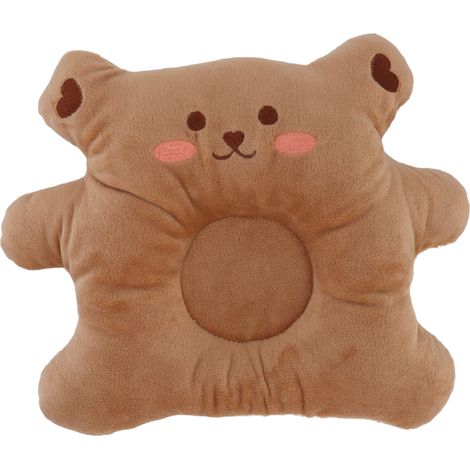 Oreiller de Formage de Tête Bébé Soufflé Souple Prévention Syndrome de Tête Plate pour Nouveau-né 0-12 Mois Ours Café (1/5)