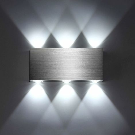 Applique exterieur led,led murale,appliques,Applique Murale LED 6W Intérieur Lampe Murale Moderne Carré Up Down en Aluminium Eclairage Décoration Lumière (1/5)