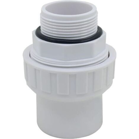 Union connection PVC mixed joint to screw in x to glue PVC threaded end pressure sleeve pump sand filter swimming pool O-ring (1/5)
