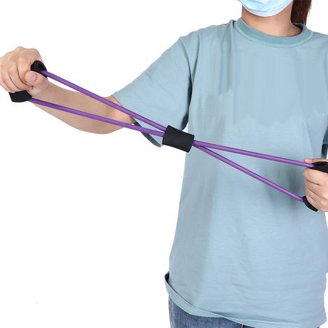 Ensemble de 5 pièces pour Pilates : anneau, serviette en latex, extenseur de poitrine, corde, ceinture d'étirement avec boucle de résistance. (1/5)