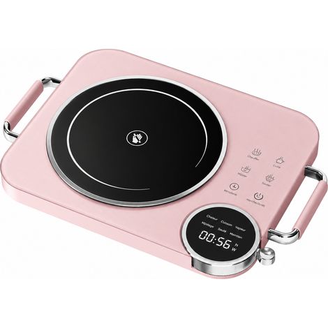 Plaque de cuisson vitrocéramique 3500W Rose cerisier réchaud électrique étanche bouton rotatif 36 × 27 × 5 cm 2,6 kg – Livraison gratuite