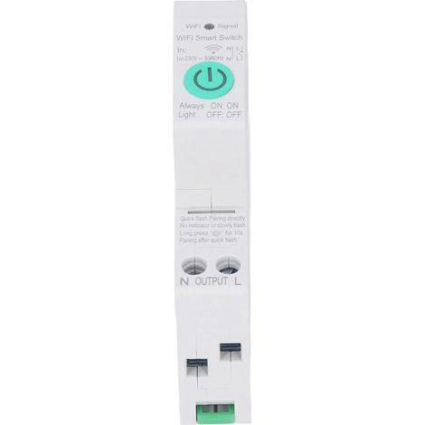 Disjoncteur intelligent WiFi AC230V, 1P/40A, commande à distance via téléphone mobile (avec application Graffiti et rail DIN pour une utilisation en maison connectée) (1/5)