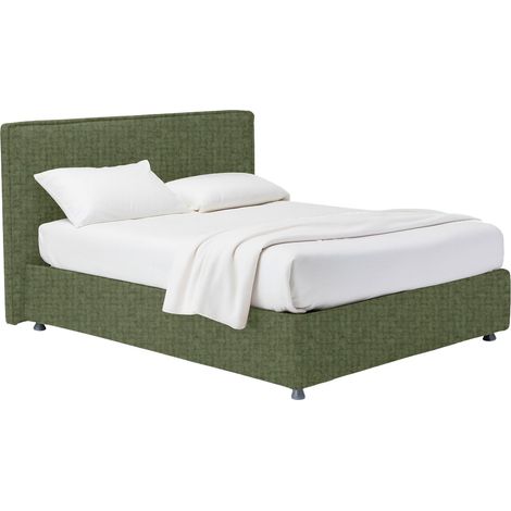 Letto Singolo Bracknell, Sfoderabile, Contenitore Made in Italy, Verde