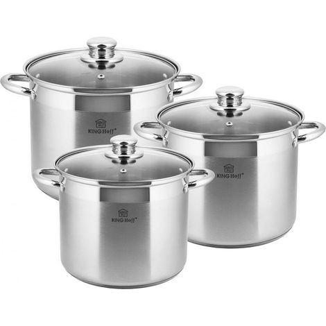 Set mit 6 Stahltöpfen 7l/5l/4l kinghoff KH-4309