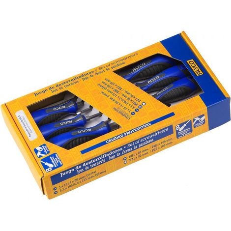 Set De 8 Tournevis Avec Carton Alyco 119201 (1/4)