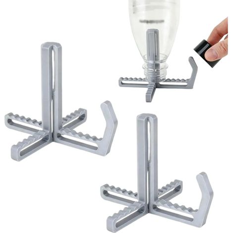 Lot de 2 porte-bouteilles – Support de rangement compact pour carafes et bouteilles alimentaires, compatible avec les croisillons et les plans de travail. (1/4)